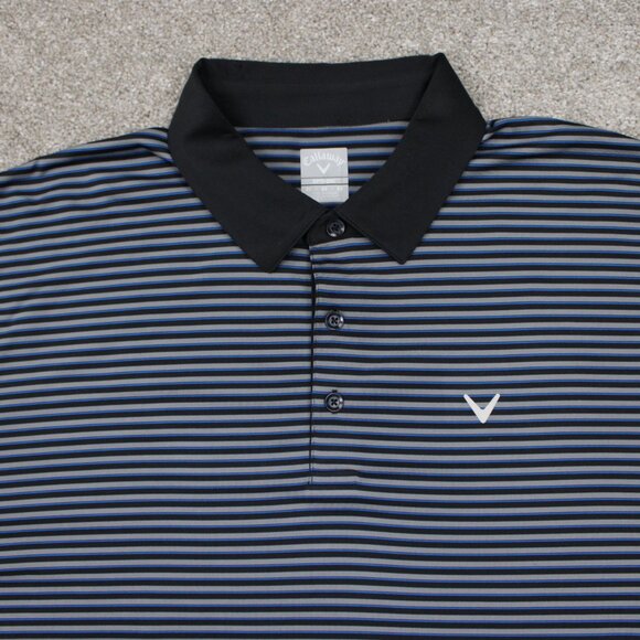 Callaway Opti-Dri Polo Shirt Adult 2XL XXL Blue/Gray/Black Short Sleeve Pullover - Picture 5 of 13